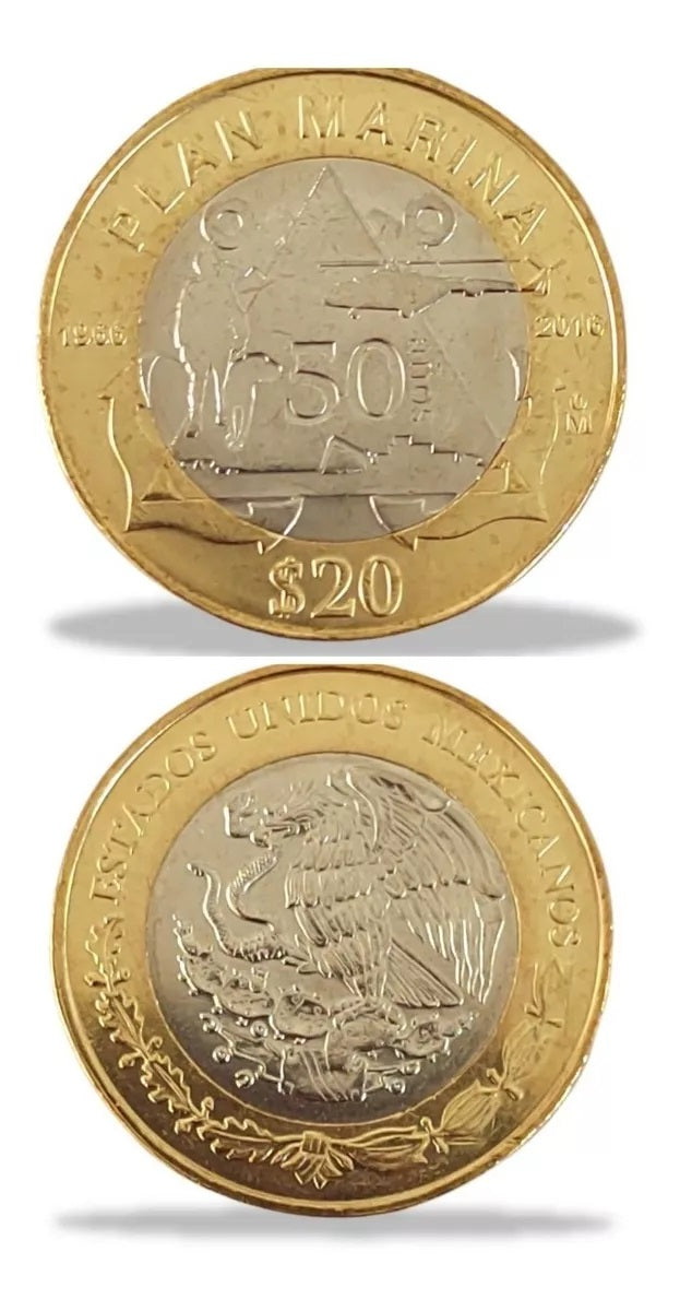 20 Pesos Coin Navy Plan, 1966-2016