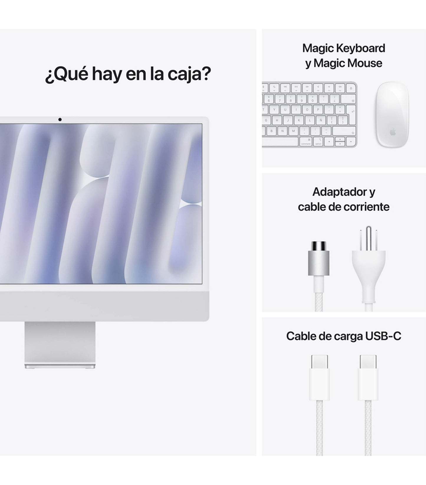 iMac 24", Chip M4 RAM 16 GB, 8 GPU 256 GB, Silver