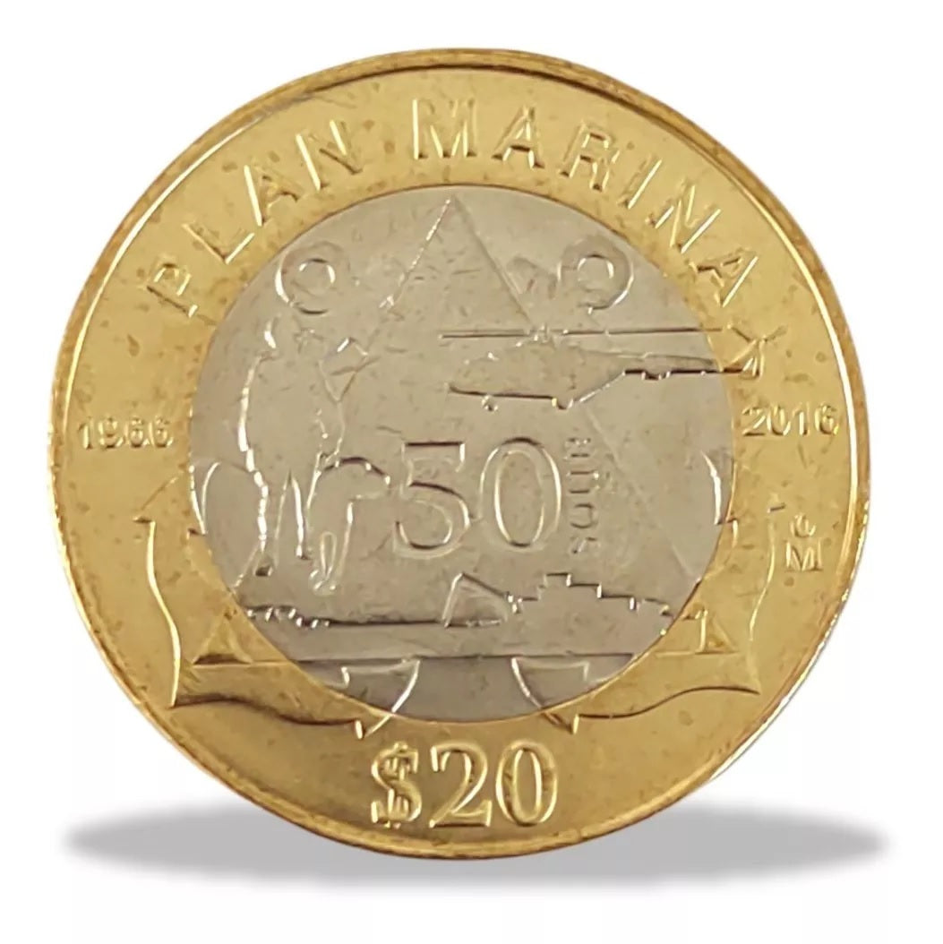 20 Pesos Coin Navy Plan, 1966-2016