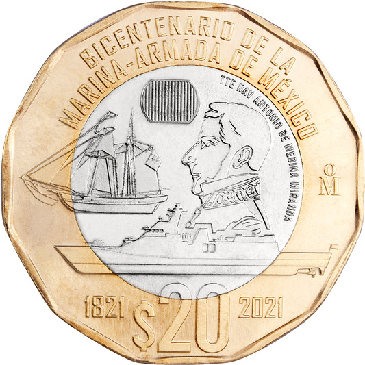 20 Pesos Bicentennial Navy Navy Uncirculated Coin